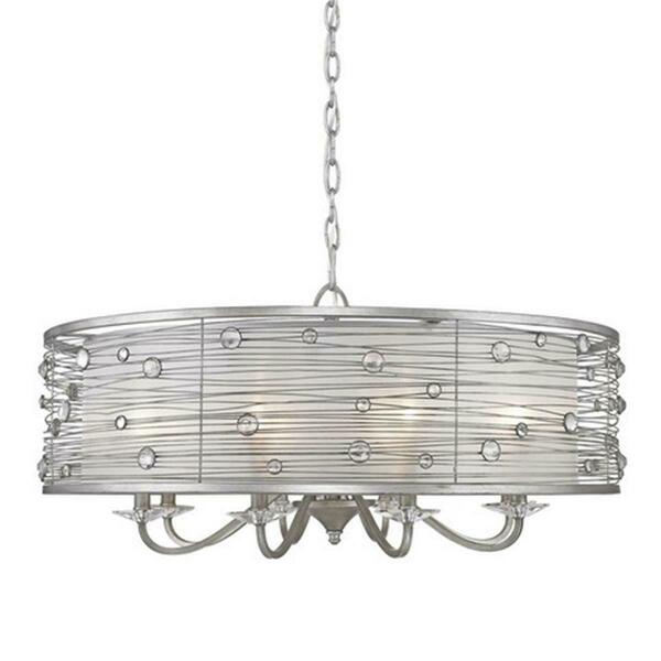 Golden Lighting Joia 8 Light Chandelier in Peruvian Silver with Sterling Mist Shade 1993-8 PS